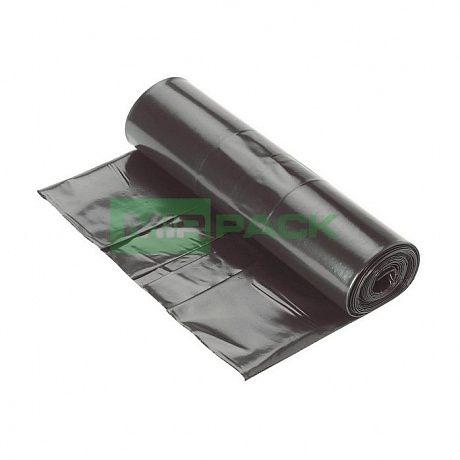 Мешки для мусора 120 литров, 35 мкм, 10 шт, ПВД, черные, 2х слойные - Вид 1