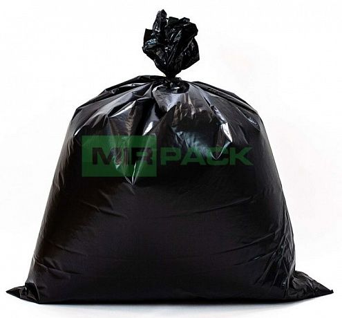 Мешки для мусора 180 л, 90 мкм, ПВД, в пачках 50 шт. черные, 2х слойные - Вид 1